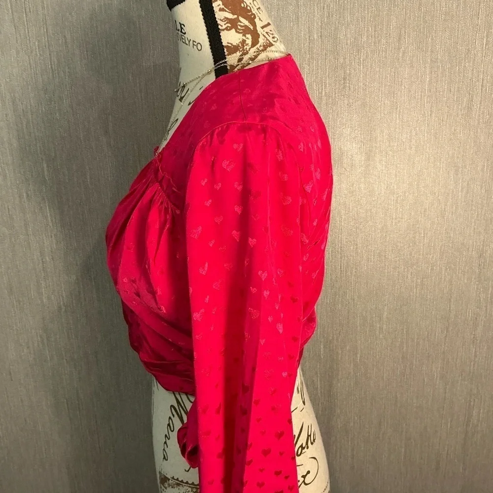 NWOT Elegant Pink Wrap Blouse Size Small